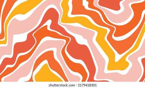 fondo de la línea de arcoiris con olas de ácido en el estilo hippie de los años 1960. patrones de papel pintado y2k retro vintage de los años 60. colección de antecedentes de afiches psicodélicos. ilustración de diseño vectorial.