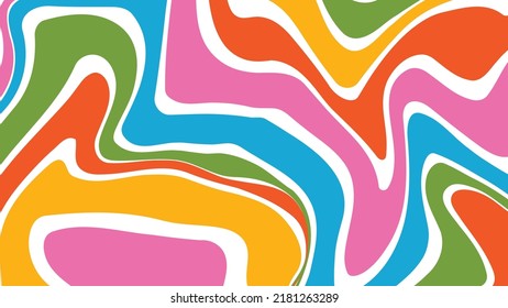 acid wave rainbow line backgrounds in 1970s 1960s hippie style. y2k wallpaper patterns retro vintage 70s 60s groove. psychedelic poster background collection. vector design illustration.