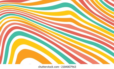 acid wave rainbow line backgrounds in 1970s 1960s hippie style. y2k wallpaper patterns retro vintage 70s 60s groove. psychedelic poster background collection. vector design illustration.