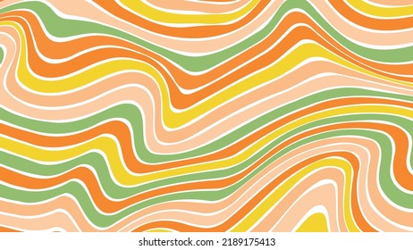 fondo de la línea de arcoiris con olas de ácido en el estilo hippie de los años 1960. patrones de papel pintado y2k retro vintage de los años 60. colección de antecedentes de afiches psicodélicos. ilustración de diseño vectorial.