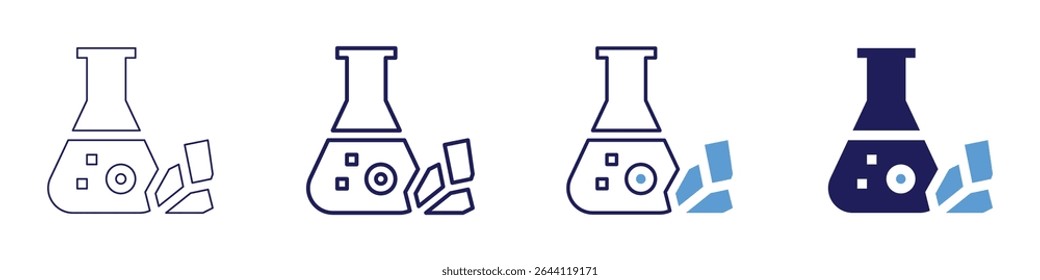 Acidic solution icon in 4 different styles. Thin Line, Line, Bold Line, Duotone. Duotone style. Editable stroke.