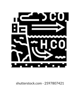 acidification chart world ocean glyph icon vector. acidification chart world ocean sign. isolated symbol illustration