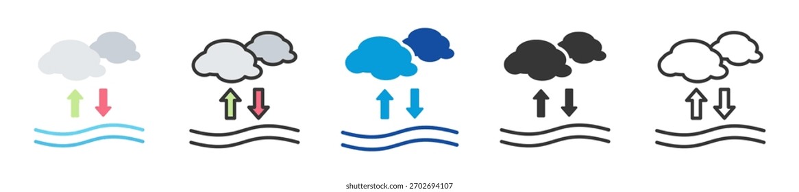 acidification icon set multi style various collection