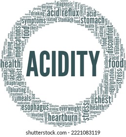 Acidity word cloud conceptual design isolated on white background.