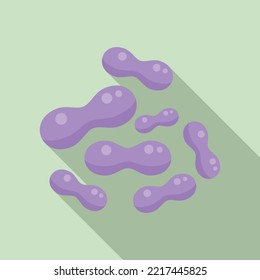 Vector plano del icono probiótico de Acidophilus. Bacterias intestinas. Microbe bacterium