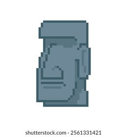 acient stone face statue pixel art
