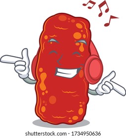 Acinetobacter bacteria Cartoon design concept listening music