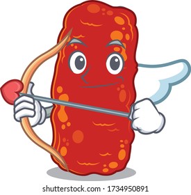 Acinetobacter bacteria in cupid cartoon character with arrow and wings