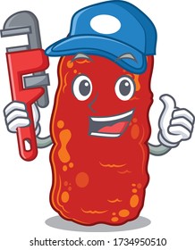 Acinetobacter bacteria Smart Plumber caricatura diseño con herramienta
