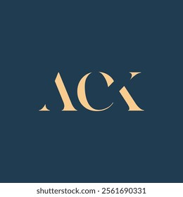 ACK abstract letter logo design. This logo is designed by three abstract letters.
