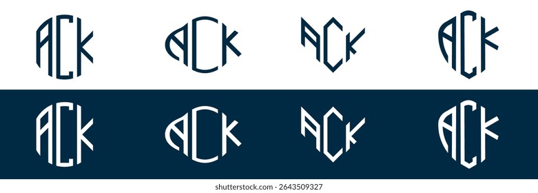 ACK letter logo set design
