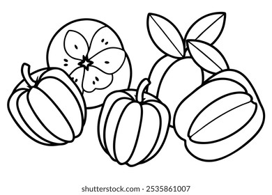 Ilustración del arte de la línea de Ackee para el tema de la Naturaleza (4)