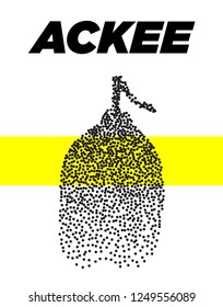 Ackee modern halftone dot poster with bright colors