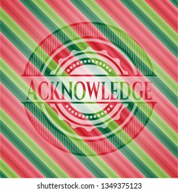 Acknowledge christmas colors style badge.