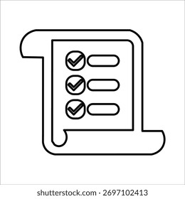 ícones de confirmação. vetor de linha simples