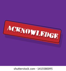 Acknowledge rubber stamp.label,sticker,tag. stamp with shadow