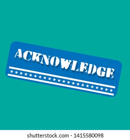 Acknowledge rubber stamp.label,sticker,tag. stamp with shadow