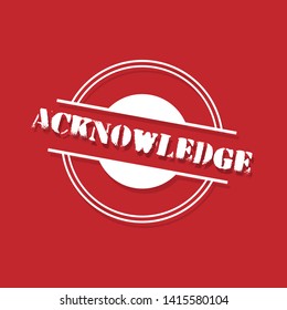 Acknowledge rubber stamp.label,sticker,tag. stamp with shadow