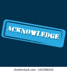 Acknowledge rubber stamp.label,sticker,tag. stamp with shadow