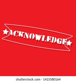Acknowledge rubber stamp.label,sticker,tag. stamp with shadow