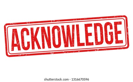 Acknowledge sign or stamp on white background, vector illustration