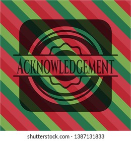 Acknowledgement christmas style badge. Vector Illustration. Detailed.