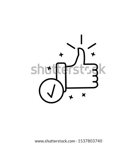 Acknowledgement hand. Simple line, outline vector of motivation icons for ui and ux, website or mobile application