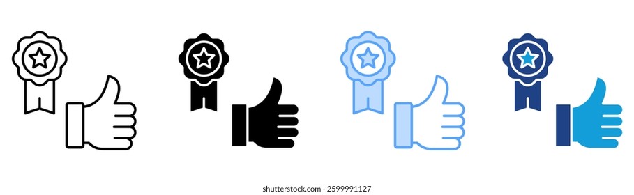 Acknowledgement Icon Set Multiple Style Collection