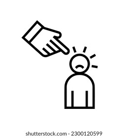 Acknowledgement of a mistake. My fault icon, pictogram. Guilty feeling. Editable vector illustration isolated on a transparent background.