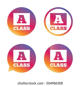A-class sign icon. Premium level symbol.