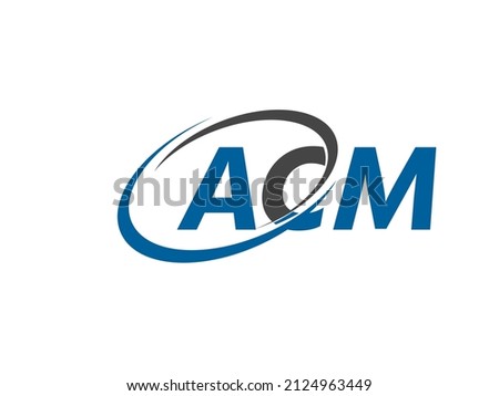 ACM letter creative modern elegant swoosh logo design