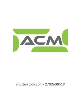 ACM letter logo design on black background. ACM creative initials letter logo concept. ACM letter design