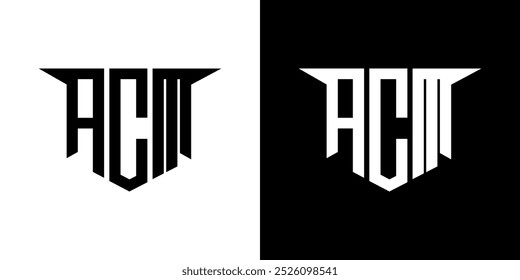 Diseño de logotipo de letra ACM con fondo blanco en ilustrador, estilo de superposición de fuente de alfabeto moderno de logotipo de Vector, diseños de caligrafía para logotipo, póster, invitación, etc.