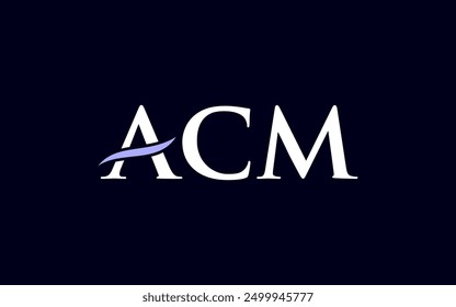 acm logo letter initial wave line symbol