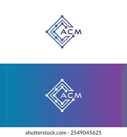 acm tech initial logo design icon for technology, Digital, Tech business, acm tech logo, acm technology logo
