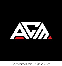 ACM Triangle Buchstaben Logo Design mit Dreieck Form. ACM Dreieck Logo Design Monogramm. ACM Dreieck Vektor Logo Vorlage mit roter Farbe. ACM dreieckiges Logo Einfach, elegant und luxuriös.