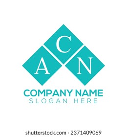Concepto o diseño del logotipo de la letra creativa de ACN en un fondo BLANCO