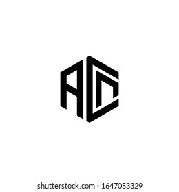 ACN Letter Logo Design polygon Monogram Icon Vector Template