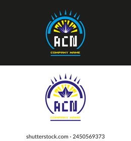 ACN letter logo vector design on black and white color background ACN letter logo icon design
