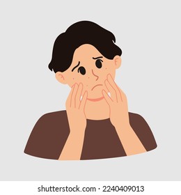 Acne allergies vector inflammation damage scar disease design