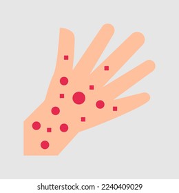 Acne allergies vector inflammation damage scar disease design