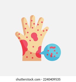 Acne allergies vector inflammation damage scar disease design