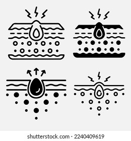 Acne allergies vector inflammation damage scar disease design