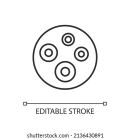 Acne black glyph icon. Dermatology problem. Skin irritation and pimples. Healing and treatment. Thin line illustration. Contour symbol. Vector outline drawing. Editable stroke. Arial font used