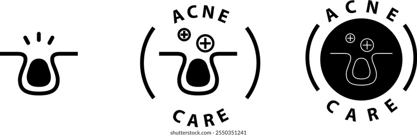 Ícone de acne care , ilustração vetorial