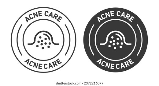 Acne Care rounded vector symbol set on white background