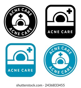 Acne Care - vector labels for dermatology products. Stickers for packaging.