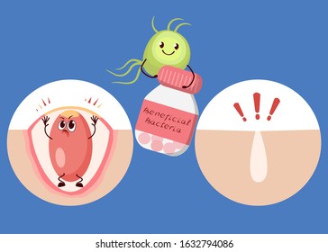 Acne Character. Cute, Cartoon Ugor. Acne. Treatment. Vector Illustration