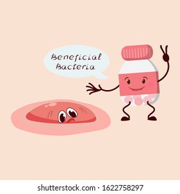 Acne character. Cute, cartoon. Acne. Vector illustration