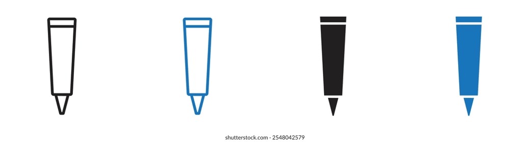 Ícone de creme de acne Contorno do conjunto de vetor